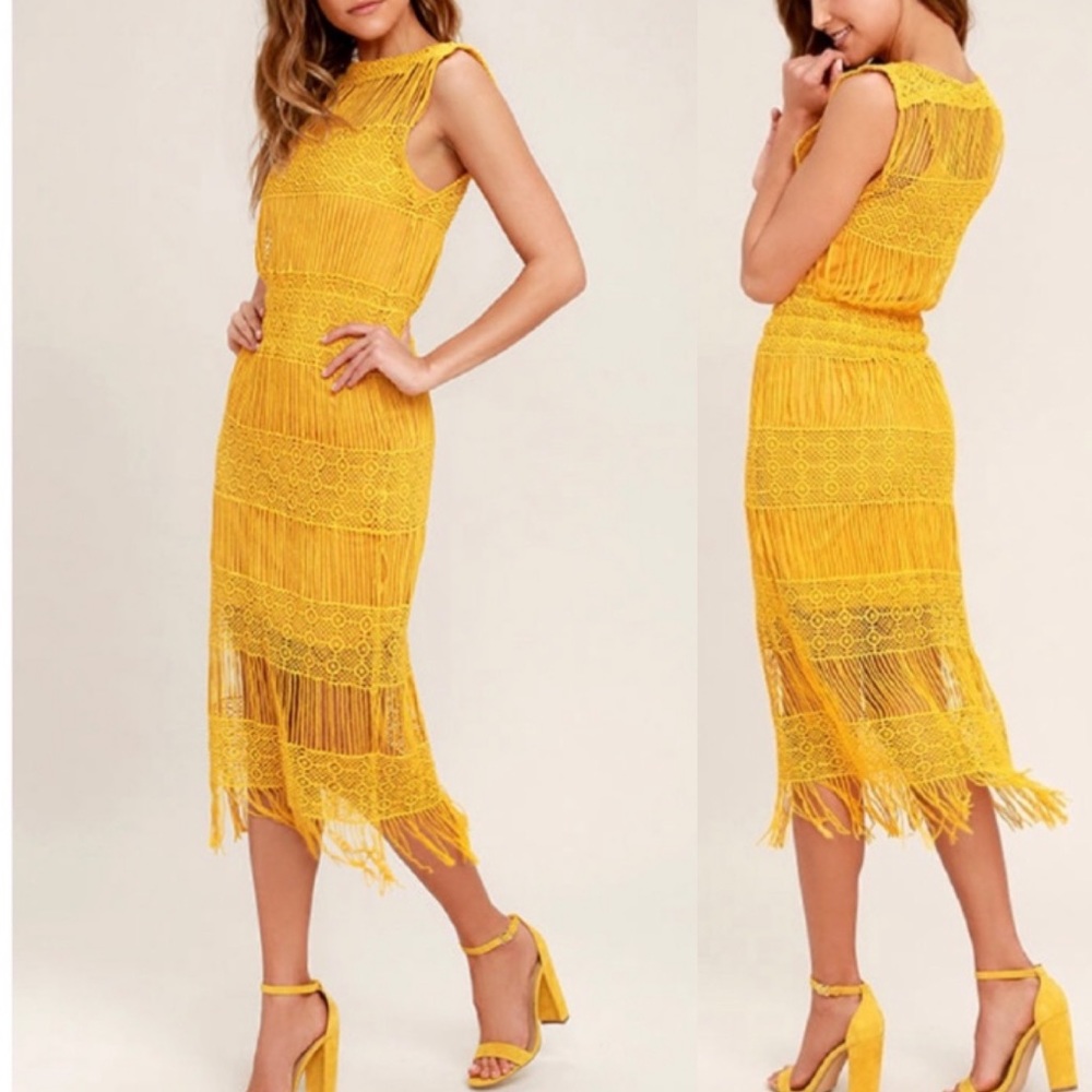 Moon River Crotchet Midi Dress
